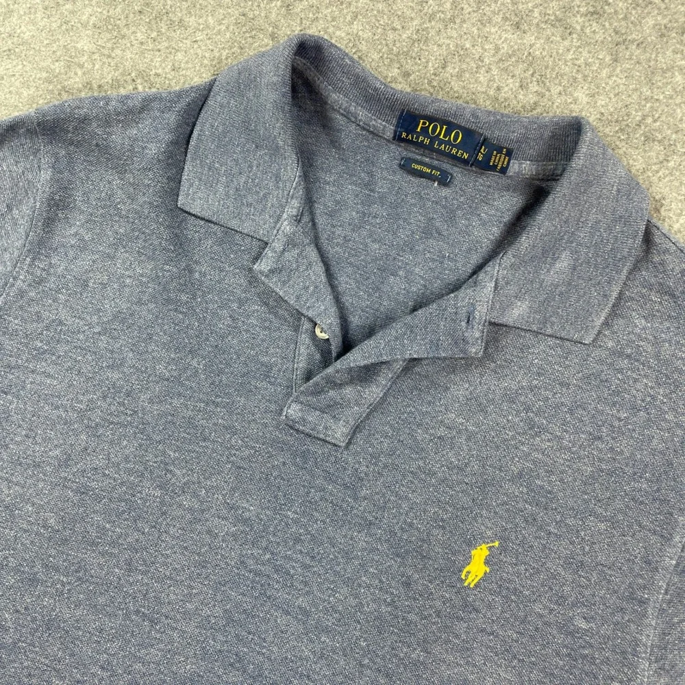 Polo Ralph Lauren Mens Polo Shirt XL Blue Heather Short Sleeve Custom Fit